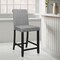 Contemporary Home Living Set of 2 Gray and Black Full Back Wooden Bar Stool with Padded Seats 39"